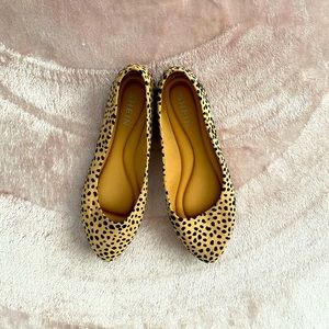 Suede Leopard Print Ballerina Flats